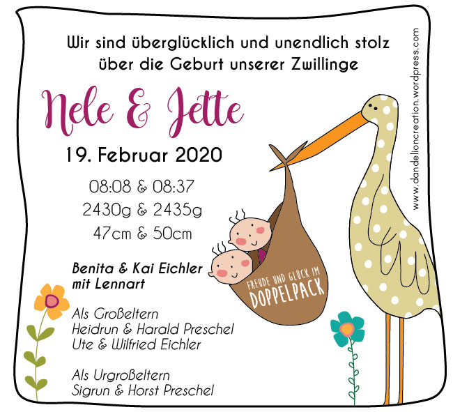 Zwillinge Eichler Geburtsanzeige AZ_10x3-01